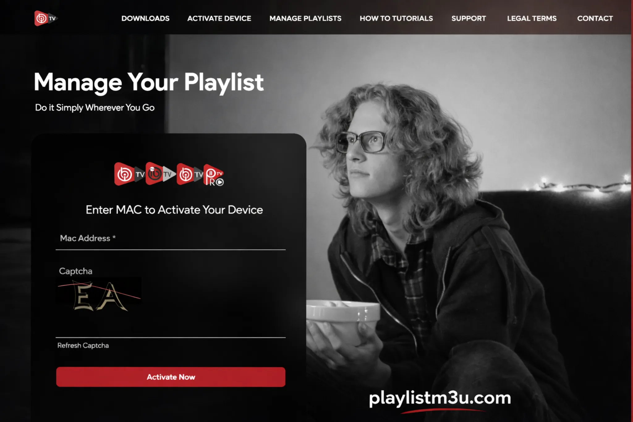 IBO Player login form with MAC Address and Device Key fields